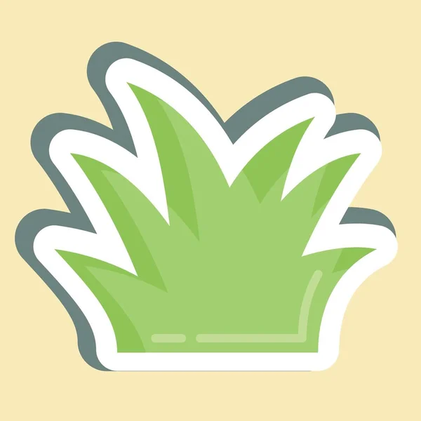 Sticker Lawn Suitable City Park Symbol Simple Design Editable Design —  Vetores de Stock