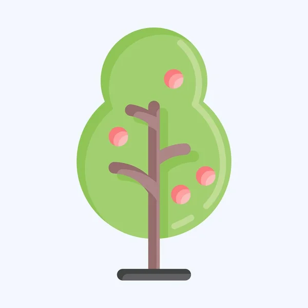 Icon Tree Suitable City Park Symbol Flat Style Simple Design — Stock Vector