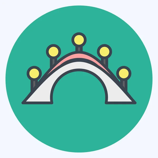 Icon Bridge Suitable City Park Symbol Color Mate Style Simple — Archivo Imágenes Vectoriales