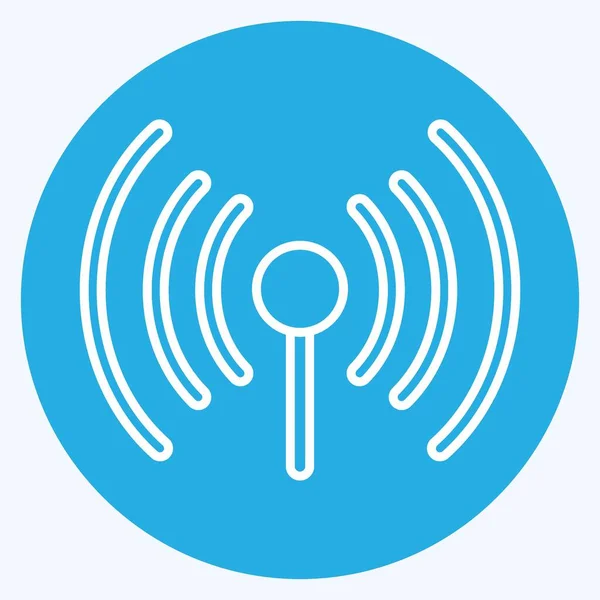 Icon Wifi Suitable City Park Symbol Blue Eyes Style Simple — 스톡 벡터