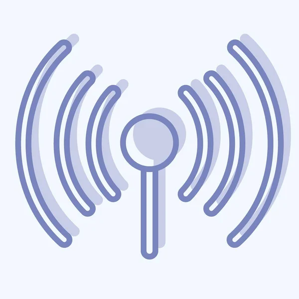 Icon Wifi Suitable City Park Symbol Two Tone Style Simple — 스톡 벡터