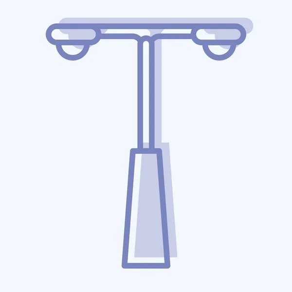 Icon Streetlight Suitable City Park Symbol Two Tone Style Simple — Vector de stock