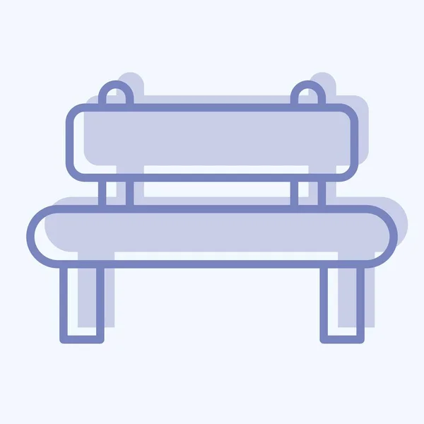 Icon Bench Suitable City Park Symbol Two Tone Style Simple — Wektor stockowy