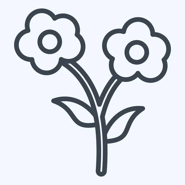 Icon Flowers Suitable City Park Symbol Line Style Simple Design — Image vectorielle