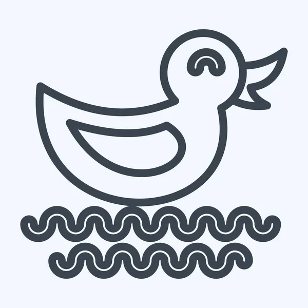 Icon Duck Suitable City Park Symbol Line Style Simple Design — Vector de stock