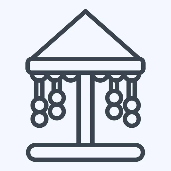 Icon Carousel Suitable City Park Symbol Line Style Simple Design — Vetor de Stock