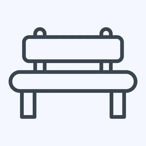 Icon Bench Suitable City Park Symbol Line Style Simple Design — Wektor stockowy