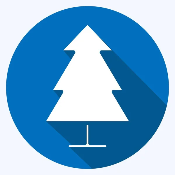 Icon Pine Suitable City Park Symbol Long Shadow Style Simple — стоковый вектор