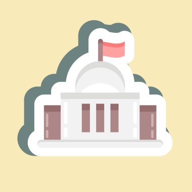 Sticker Goverment. suitable for education symbol. simple design editable. design template vector. simple illustration