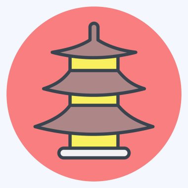Icon Pagoda. suitable for education symbol. color mate style. simple design editable. design template vector. simple illustration