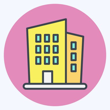 Icon New Building. suitable for education symbol. color mate style. simple design editable. design template vector. simple illustration
