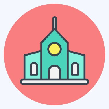 Icon Municipal. suitable for education symbol. color mate style. simple design editable. design template vector. simple illustration