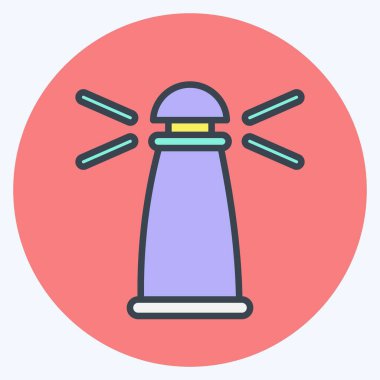 Icon Lighthouse. suitable for education symbol. color mate style. simple design editable. design template vector. simple illustration