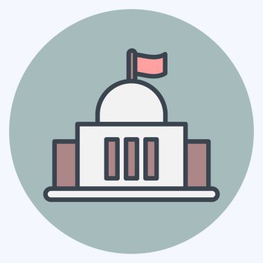 Icon Goverment. suitable for education symbol. color mate style. simple design editable. design template vector. simple illustration
