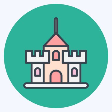 Icon Fortress. suitable for education symbol. color mate style. simple design editable. design template vector. simple illustration