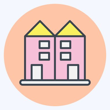 Icon Condo. suitable for education symbol. color mate style. simple design editable. design template vector. simple illustration