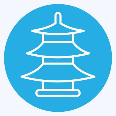 Icon Pagoda. suitable for education symbol. blue eyes style. simple design editable. design template vector. simple illustration