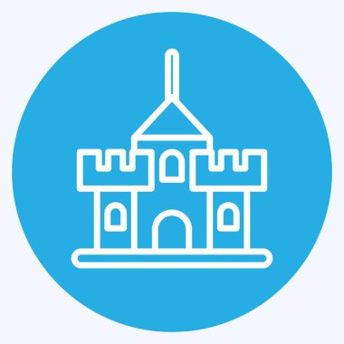 Icon Fortress. suitable for education symbol. blue eyes style. simple design editable. design template vector. simple illustration