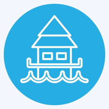 Icon Bungalow. suitable for education symbol. blue eyes style. simple design editable. design template vector. simple illustration