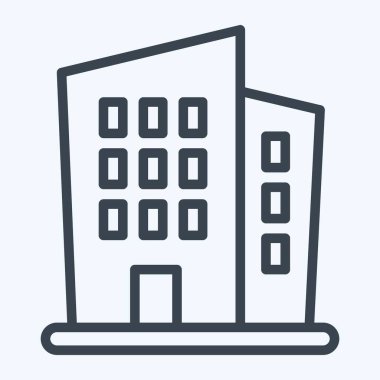 Icon New Building. suitable for education symbol. line style. simple design editable. design template vector. simple illustration