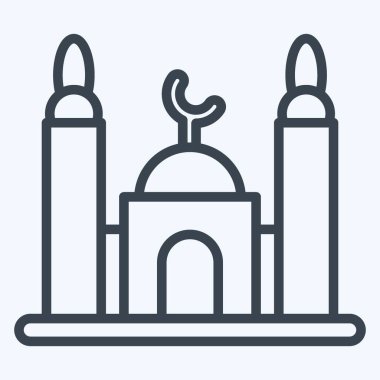 Icon Mosque. suitable for education symbol. line style. simple design editable. design template vector. simple illustration