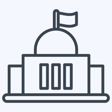Icon Goverment. suitable for education symbol. line style. simple design editable. design template vector. simple illustration