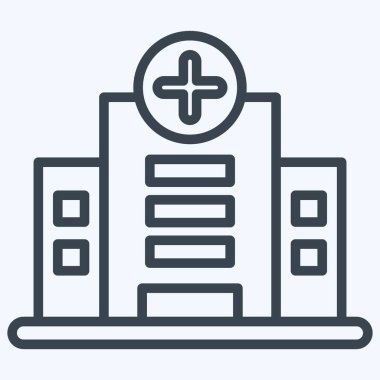 Icon Hospital. suitable for education symbol. line style. simple design editable. design template vector. simple illustration