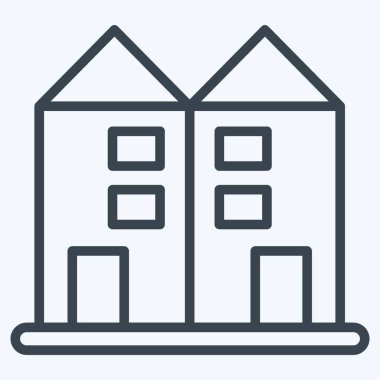 Icon Condo. suitable for education symbol. line style. simple design editable. design template vector. simple illustration