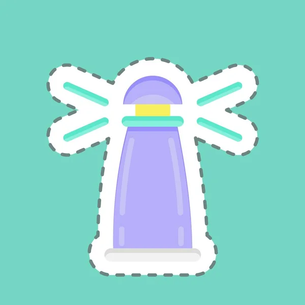 Sticker Line Cut Lighthouse Suitable Education Symbol Simple Design Editable — Image vectorielle