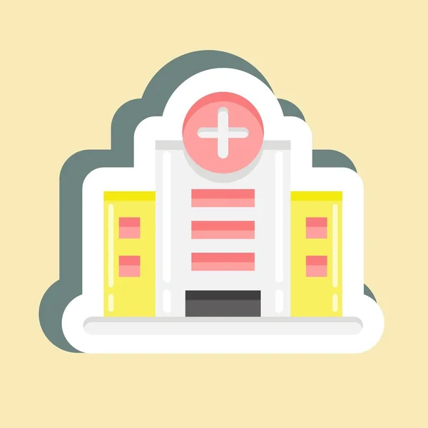 Sticker Hospital Suitable Education Symbol Simple Design Editable Design Template - Stok Vektor