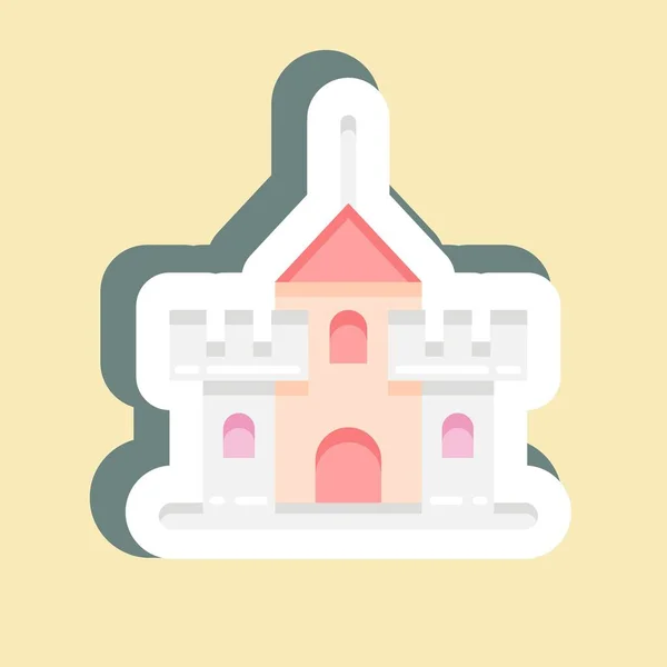 Sticker Fortress Suitable Education Symbol Simple Design Editable Design Template — Wektor stockowy