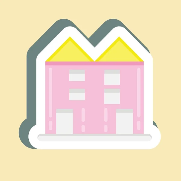 Sticker Condo Suitable Education Symbol Simple Design Editable Design Template — ストックベクタ