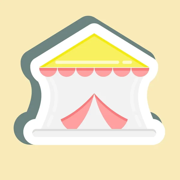 Sticker Circus Suitable Education Symbol Simple Design Editable Design Template — 스톡 벡터