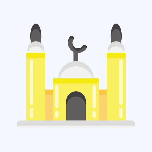 Icon Mosque Suitable Education Symbol Flat Style Simple Design Editable — Stockvektor