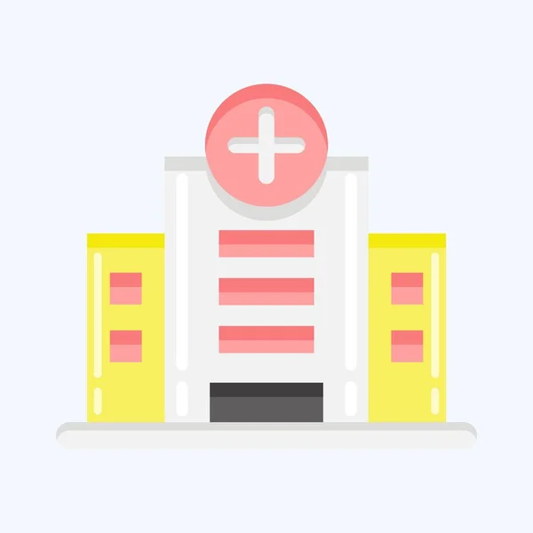 Icon Hospital Suitable Education Symbol Flat Style Simple Design Editable — стоковый вектор