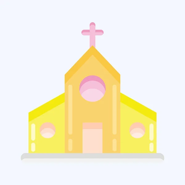 Icon Church Suitable Education Symbol Flat Style Simple Design Editable — стоковый вектор
