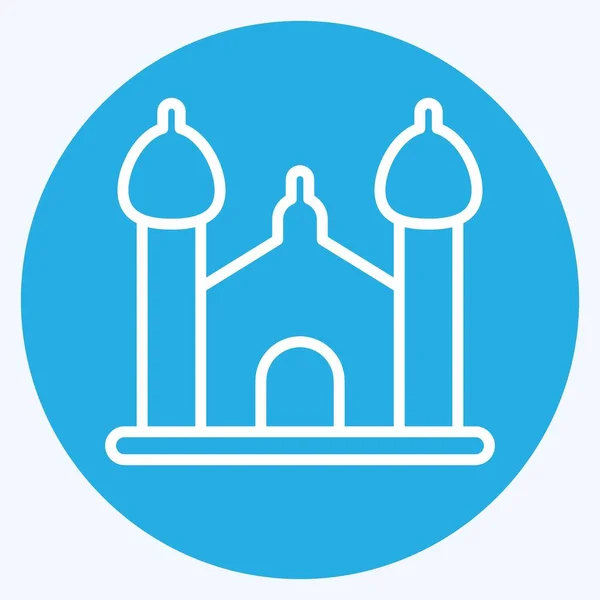 Icon Synagogue Suitable Education Symbol Blue Eyes Style Simple Design — Archivo Imágenes Vectoriales