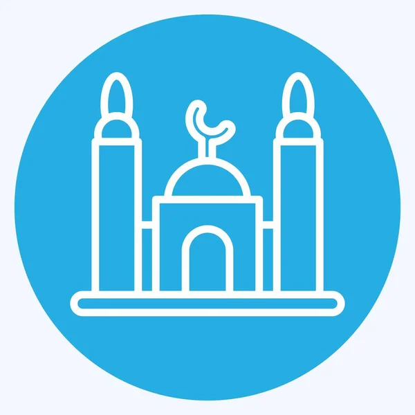 Icon Mosque Suitable Education Symbol Blue Eyes Style Simple Design — Stockový vektor