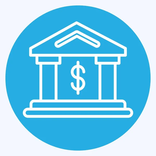 Icon Bank Suitable Education Symbol Blue Eyes Style Simple Design — Vetor de Stock