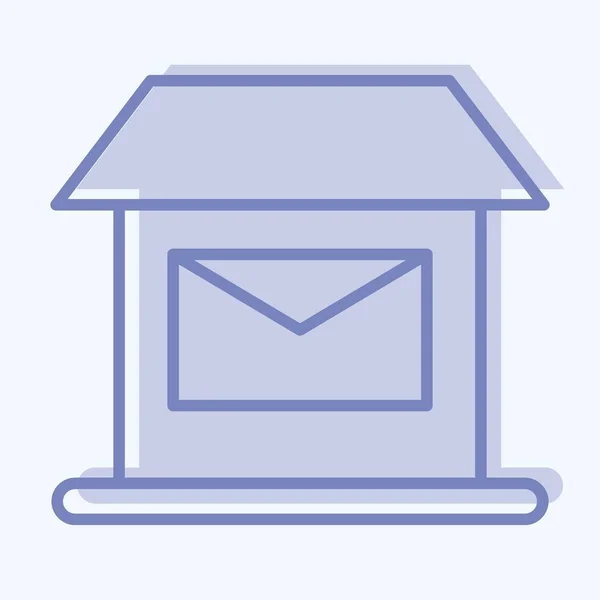Icon Post Office Suitable Education Symbol Two Tone Style Simple — Archivo Imágenes Vectoriales