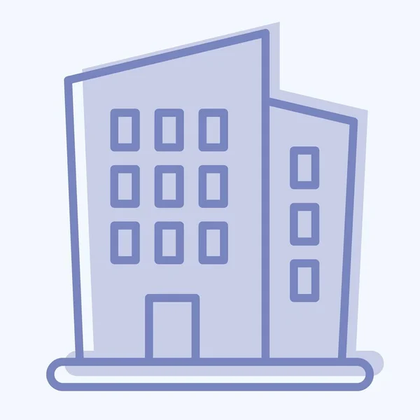 Icon New Building Suitable Education Symbol Two Tone Style Simple — Διανυσματικό Αρχείο