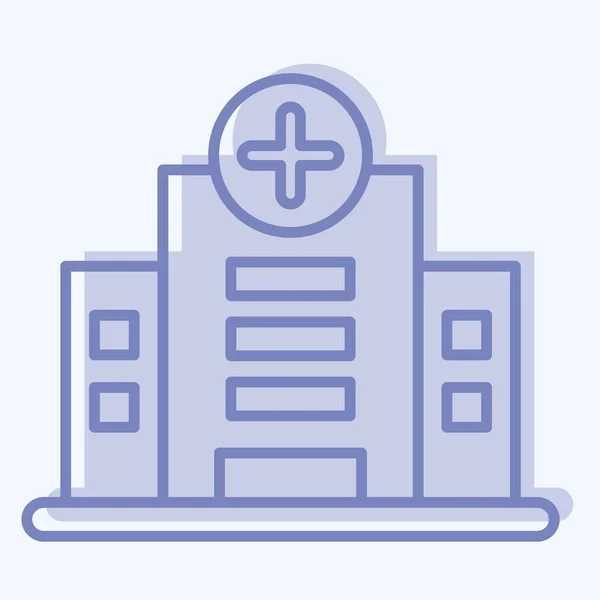 Icon Hospital Suitable Education Symbol Two Tone Style Simple Design — Stockový vektor