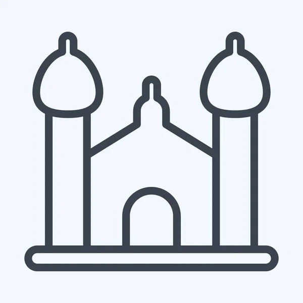 Icon Synagogue Suitable Education Symbol Line Style Simple Design Editable — Stockvektor