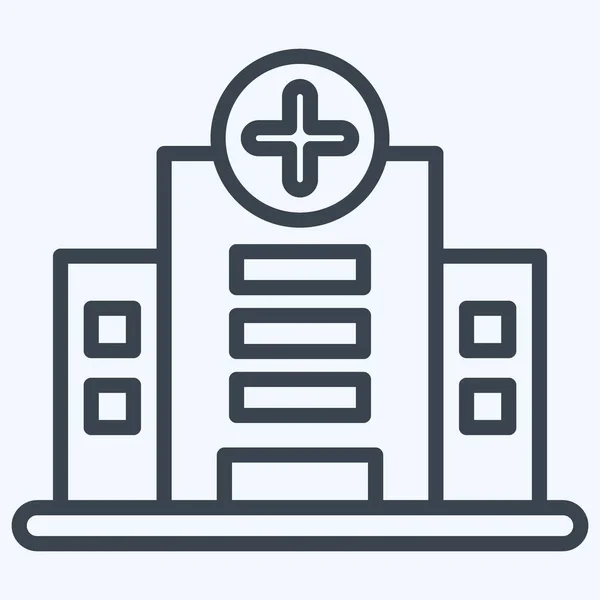 Icon Hospital Suitable Education Symbol Line Style Simple Design Editable — Stockvektor