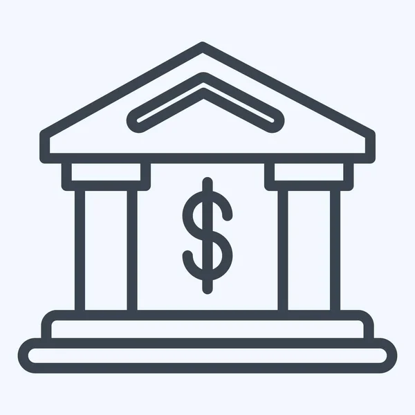 Icon Bank Suitable Education Symbol Line Style Simple Design Editable — Stok Vektör