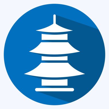 Icon Pagoda. suitable for education symbol. long shadow style. simple design editable. design template vector. simple illustration