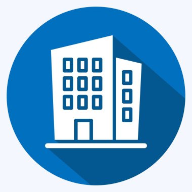 Icon New Building. suitable for education symbol. long shadow style. simple design editable. design template vector. simple illustration