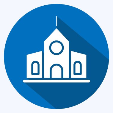 Icon Municipal. suitable for education symbol. long shadow style. simple design editable. design template vector. simple illustration