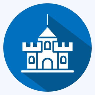 Icon Fortress. suitable for education symbol. long shadow style. simple design editable. design template vector. simple illustration