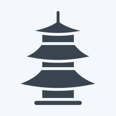 Icon Pagoda. suitable for education symbol. glyph style. simple design editable. design template vector. simple illustration